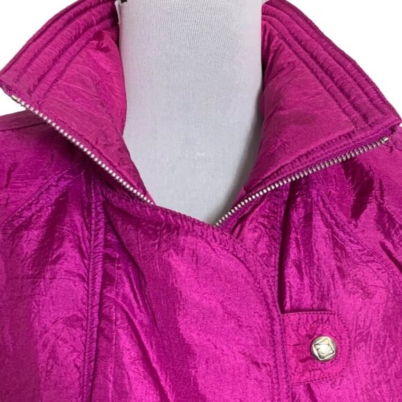 Andy Johns Nylon Parachute Jacket Womens M Magenta 80s Windbreaker Retro Zip Up - Picture 16 of 16